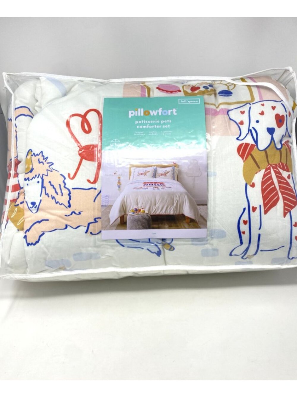 Target Full/Queen Paris Patisserie Scene Kids' Comforter Set - Pillowfort™ Dogs - Picture 3 of 14